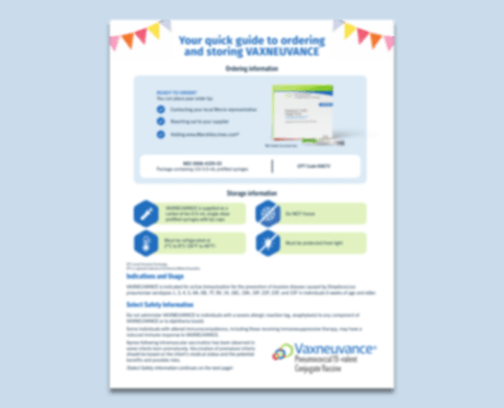 Image of Health Care Provider Resource on Starting VAXNEUVANCE® (Pneumococcal 15-valent Conjugate Vaccine)