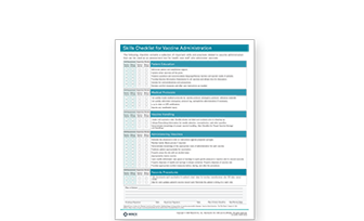 View a Skills Checklist Which Contains a Selection of Important Skills and Practices Related to Vaccine Administration
