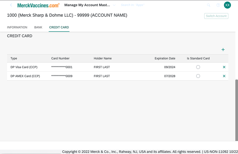 Example of Managing Account Master Data for Merck Payments